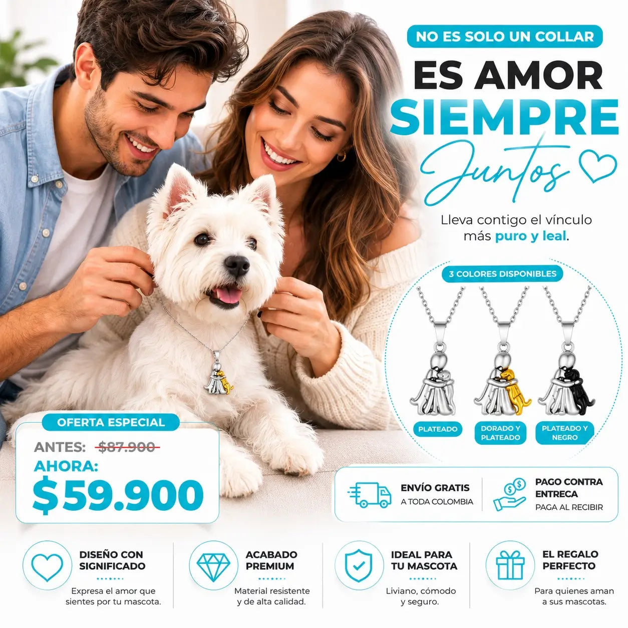 Cadena Siempre Juntos - El Abrazo que Nunca se Rompe 🐾
