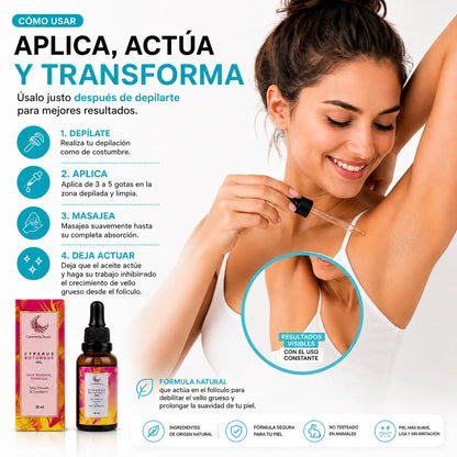 Cyperus Rotundus Oil - Una piel más suave con menos vello visible