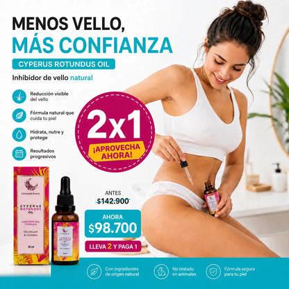 Cyperus Rotundus Oil - Una piel más suave con menos vello visible