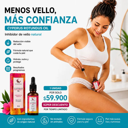 Cyperus Rotundus Oil - Una piel más suave con menos vello visible