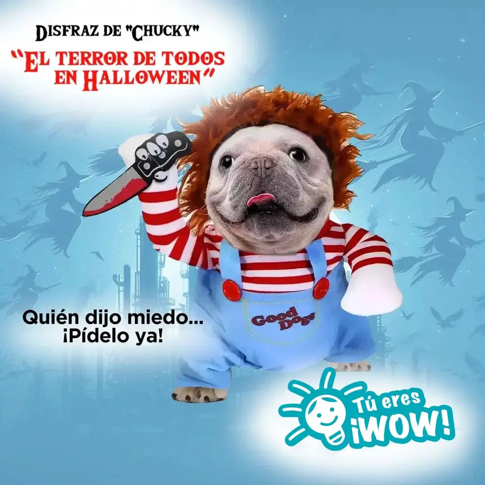Disfraz para Mascotas "Chucky" - El terror de todos en Halloween 🐾
