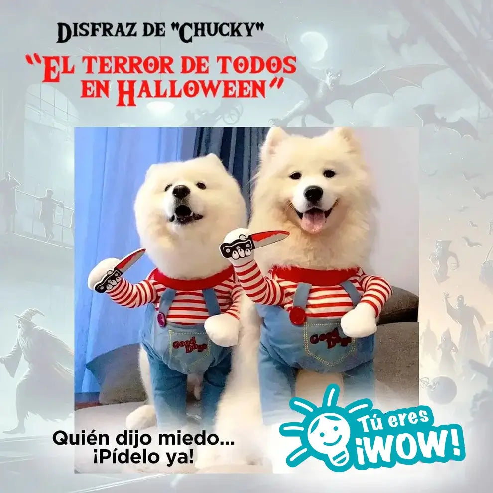 Disfraz para Mascotas "Chucky" - El terror de todos en Halloween 🐾