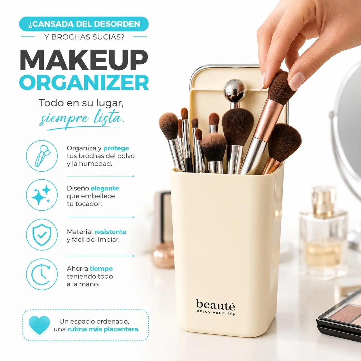 Makeup Organizer - Tus brochas siempre perfectas y a la mano