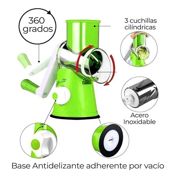 Rallador multifuncional 3 en 1 - ¡Corta, Rebana y Ralla como nunca antes fue posible!
