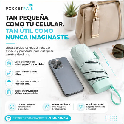 PocketRain - La Mini Sombrilla Tamaño Bolsillo