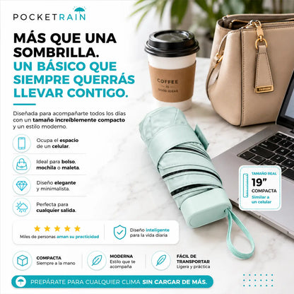 PocketRain - La Mini Sombrilla Tamaño Bolsillo