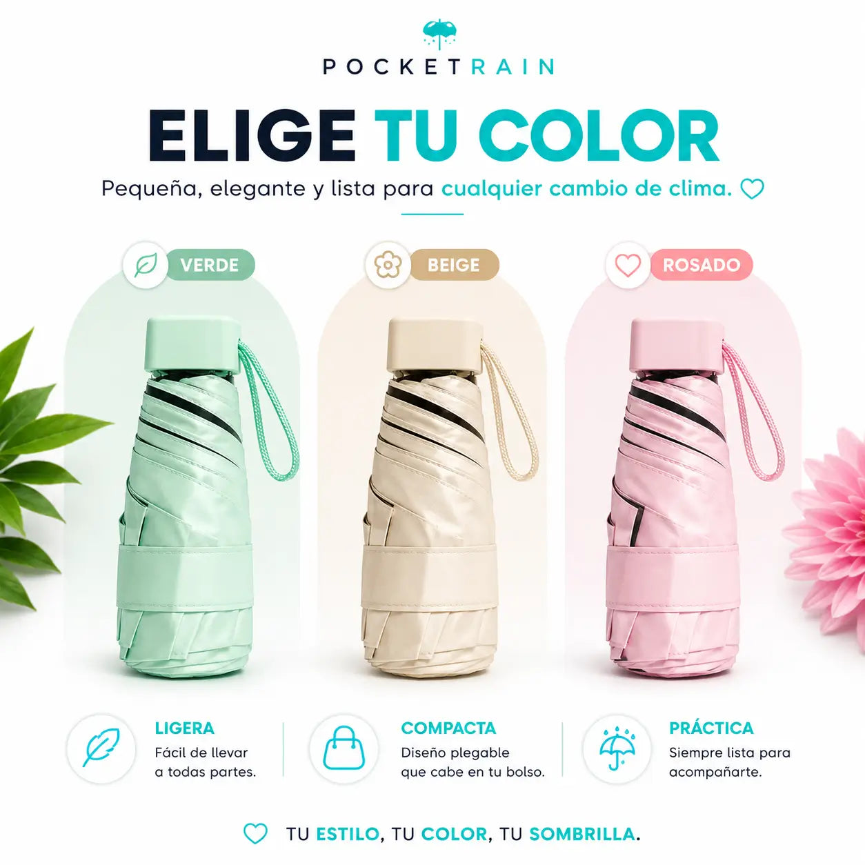 PocketRain - La Mini Sombrilla Tamaño Bolsillo