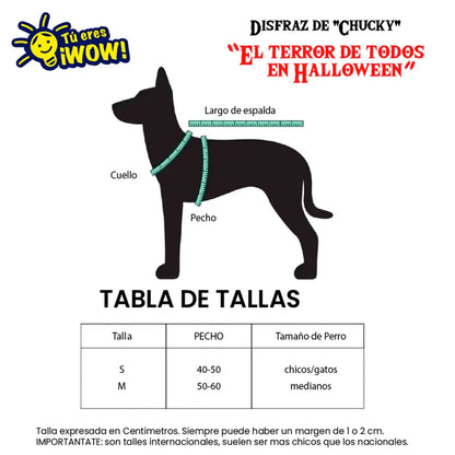 tallas disfraz perros