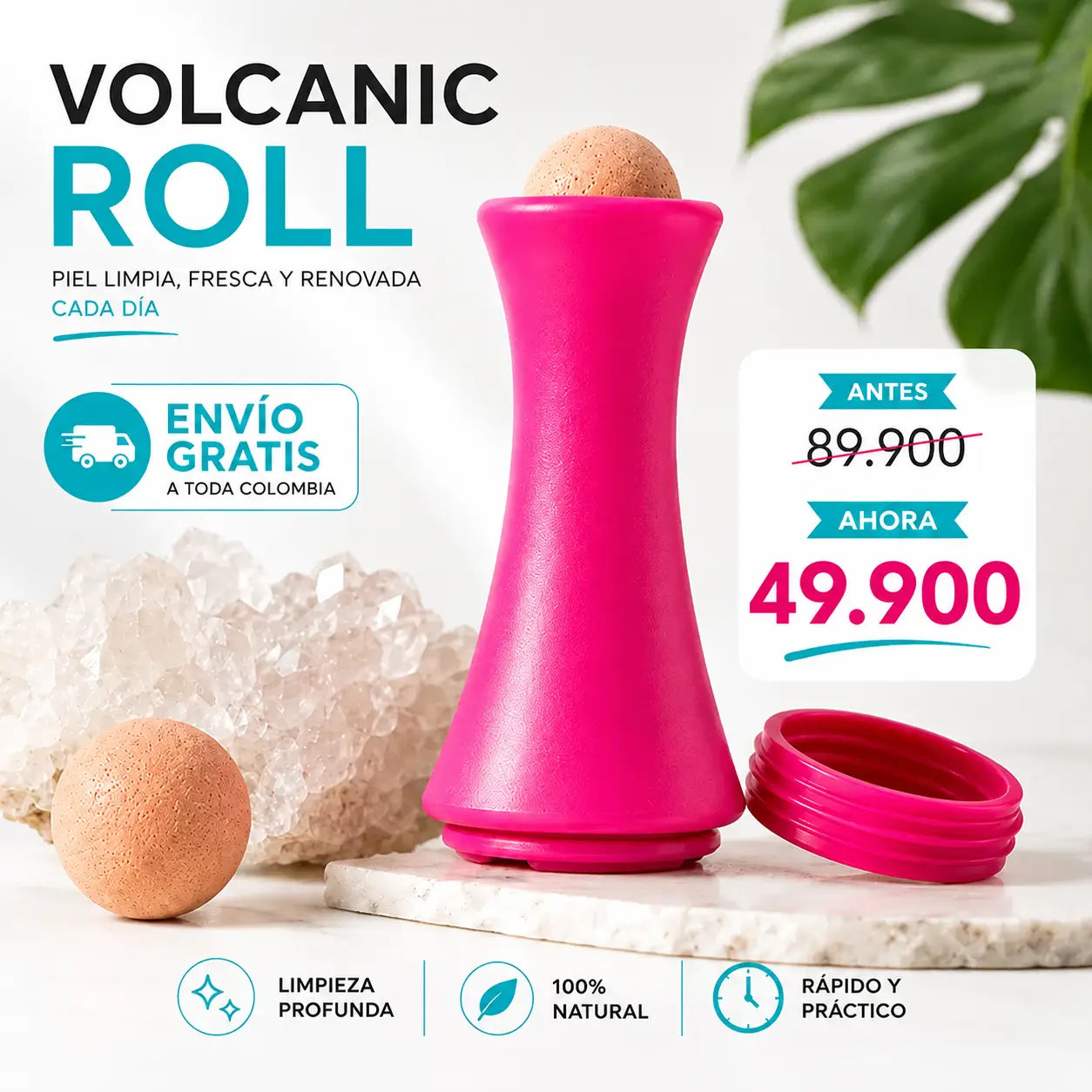 Volcanic Roll - Elimina el brillo y luce un rostro más limpio al instante