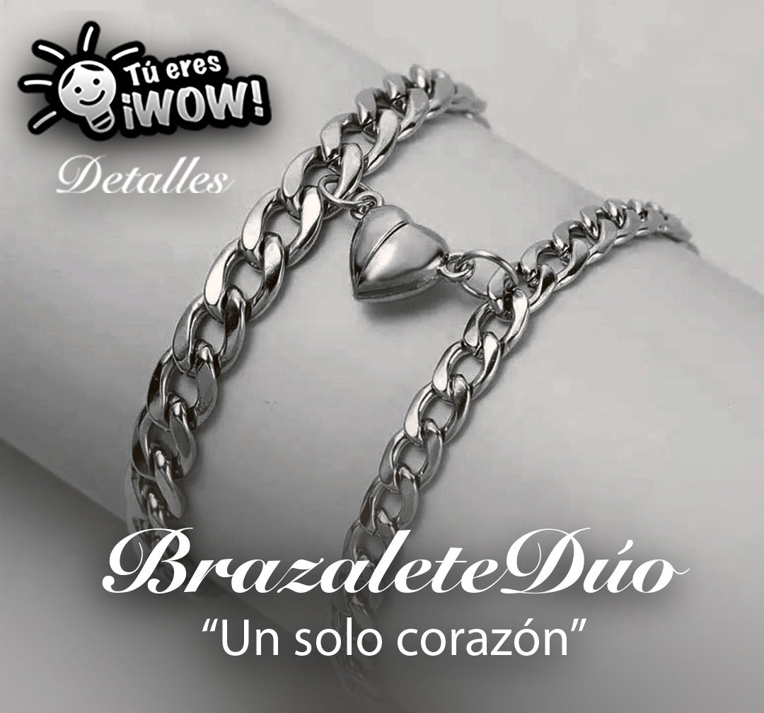 Brazalete Dúo. 2 almas, 1 solo corazón ❤️ El amor es el imán que une a tu pareja