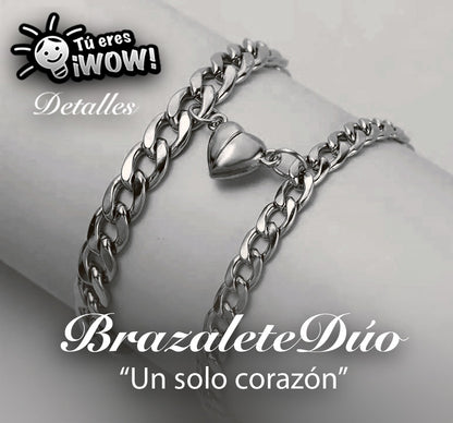 Brazalete Dúo. 2 almas, 1 solo corazón ❤️ El amor es el imán que une a tu pareja