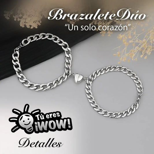 Brazalete Dúo. 2 almas, 1 solo corazón ❤️ El amor es el imán que une a tu pareja
